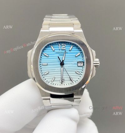 GR factory Patek Philippe Nautilus 32mm Quartz Roselend Blue Dial Steel Watches